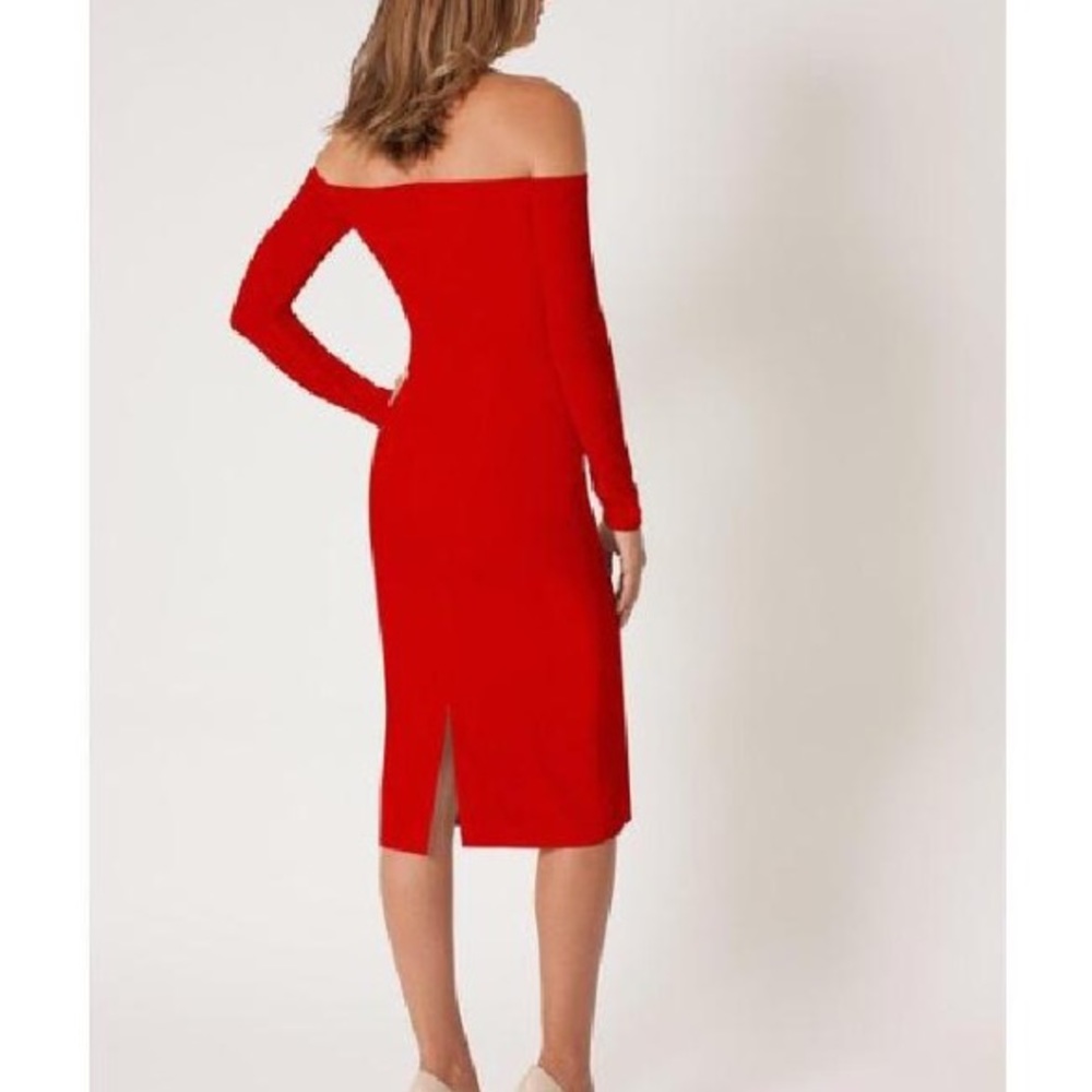 🔥NWT Black Halo Vita Off the Shoulder Dress | Red | Size 2 - Picture 6 of 8